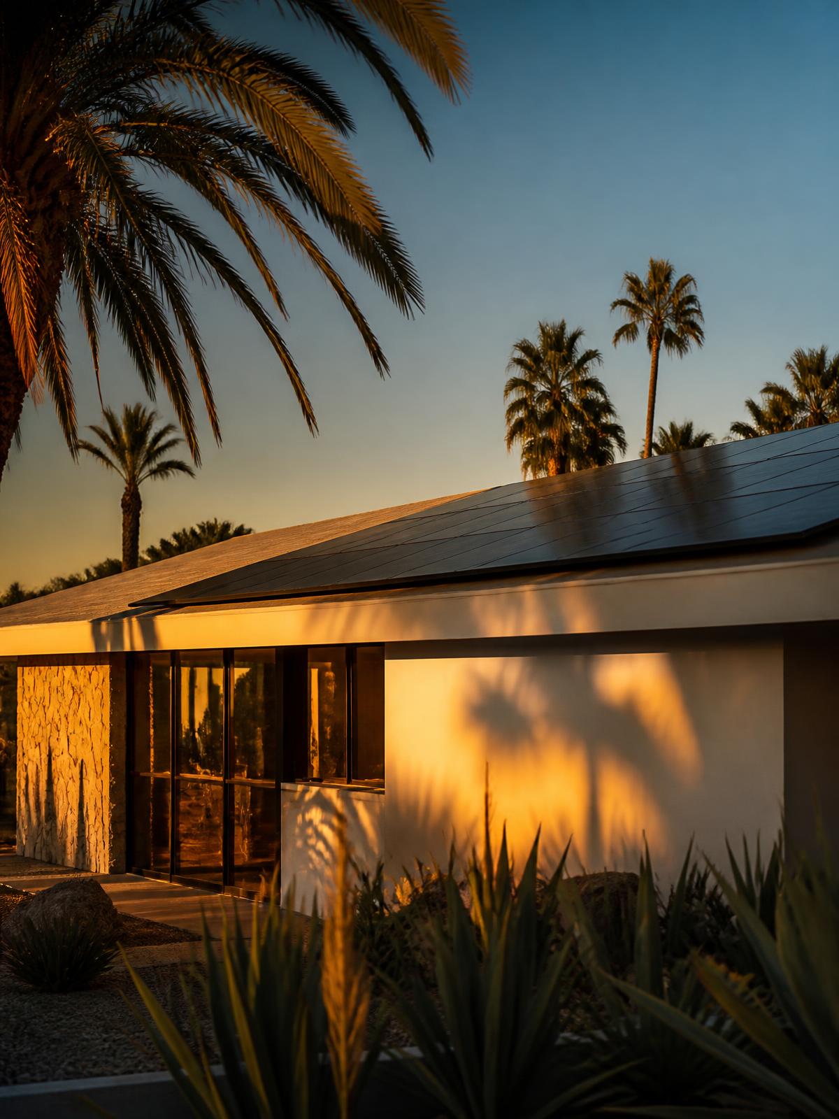 Editorial portrait of homeowner with solar-powered home